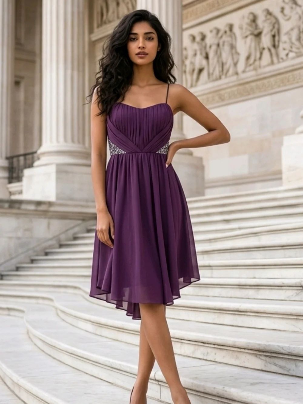 Merlot Beaded Formal Homecoming Dress Fit Flare Prom Cocktail Dress Juniors 7